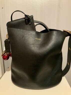 Coach Bleecker Bucket Bag with Authentic Coach Cherry charm